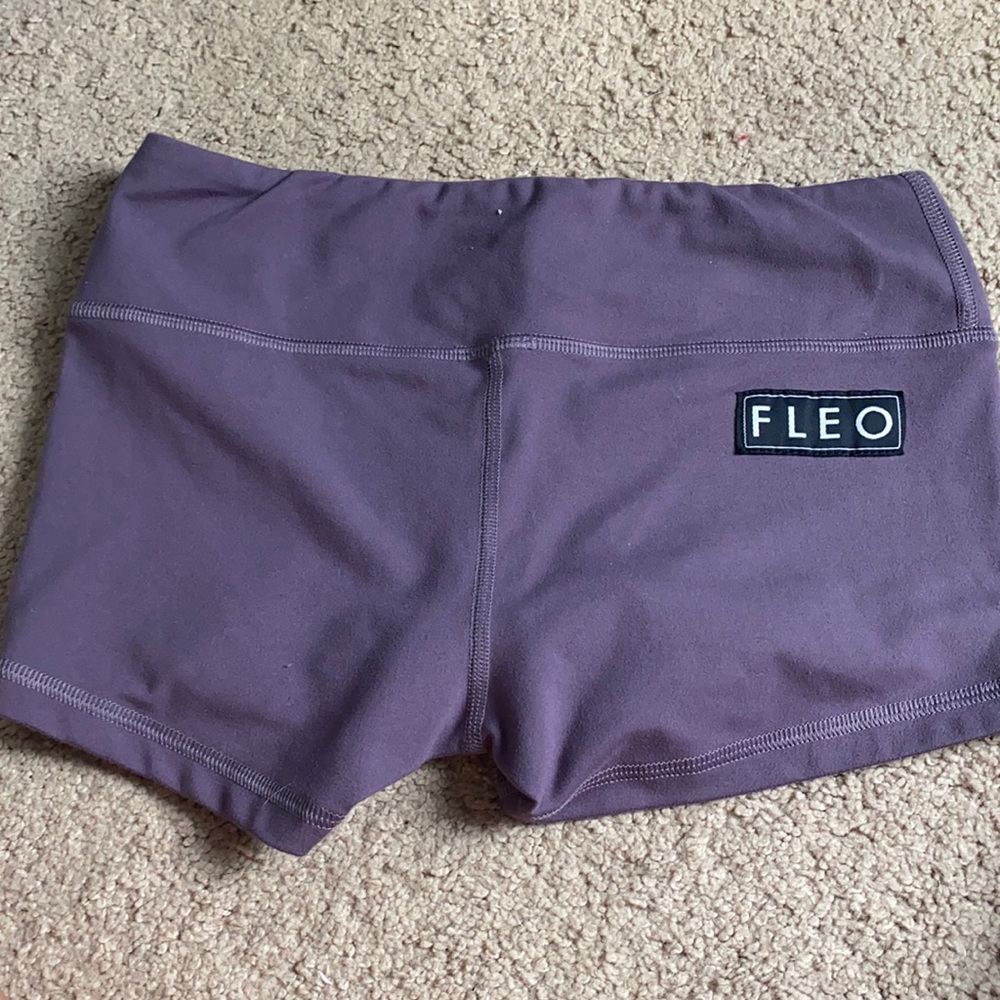 Fleo OG style, purple 2.5” short, size small